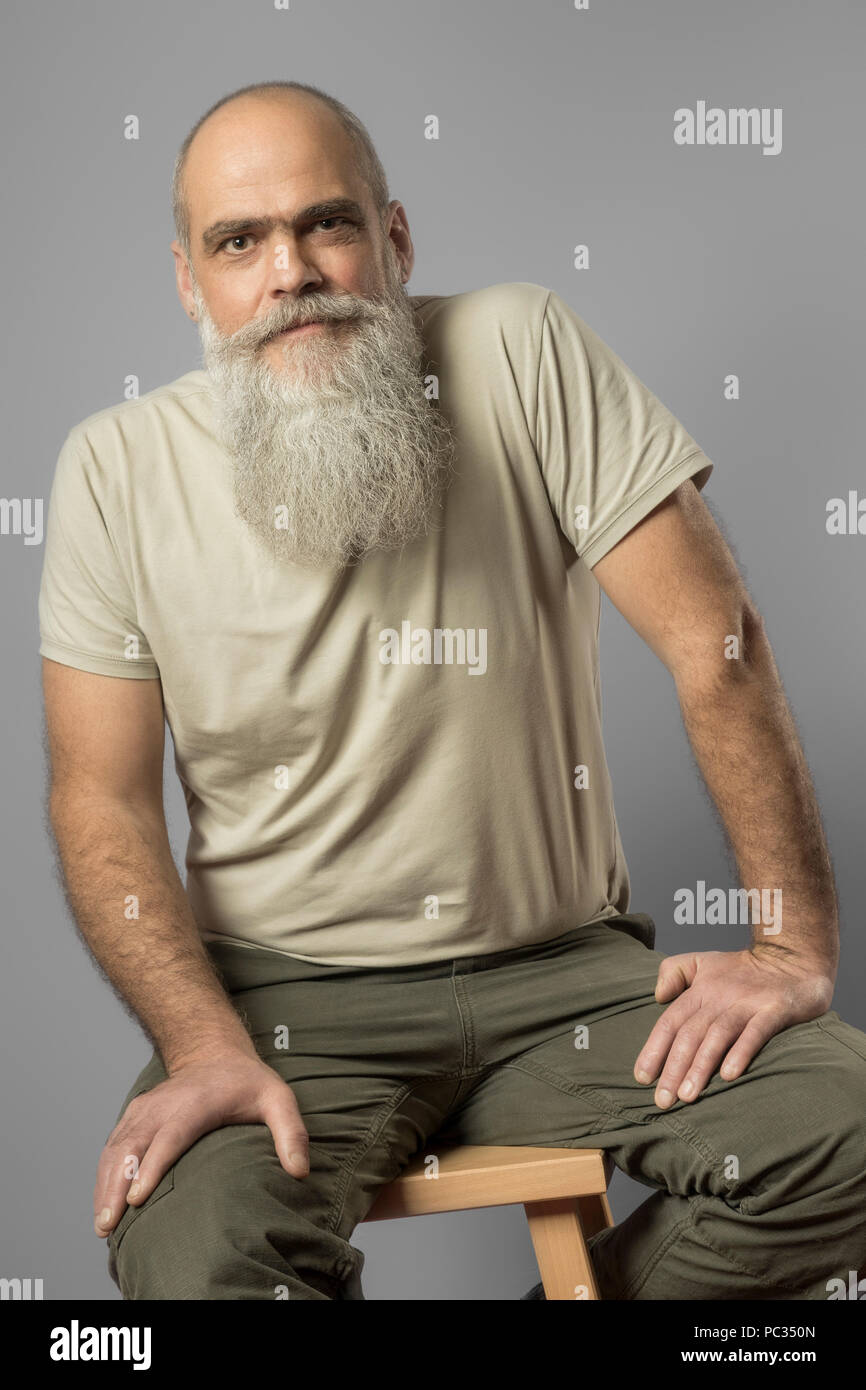 Ein Bild von einem bärtigen reife männliche Portrait Stockfoto