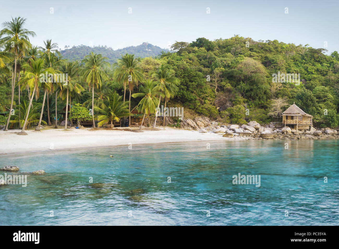 Asiatische sunset tropical beach Paradies in Thailand Stockfoto