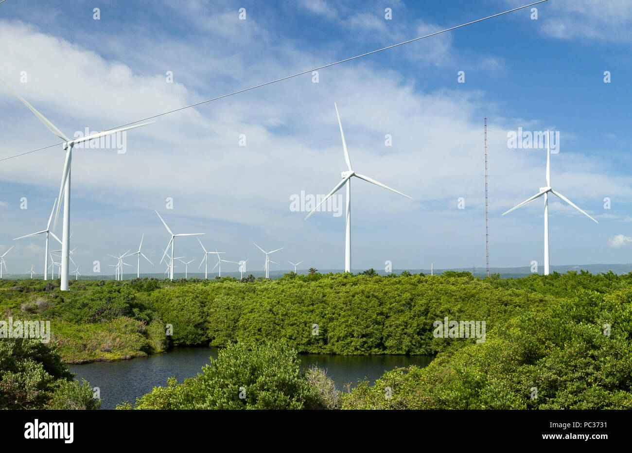 Windenergie Los Cocos Barahona Stockfoto