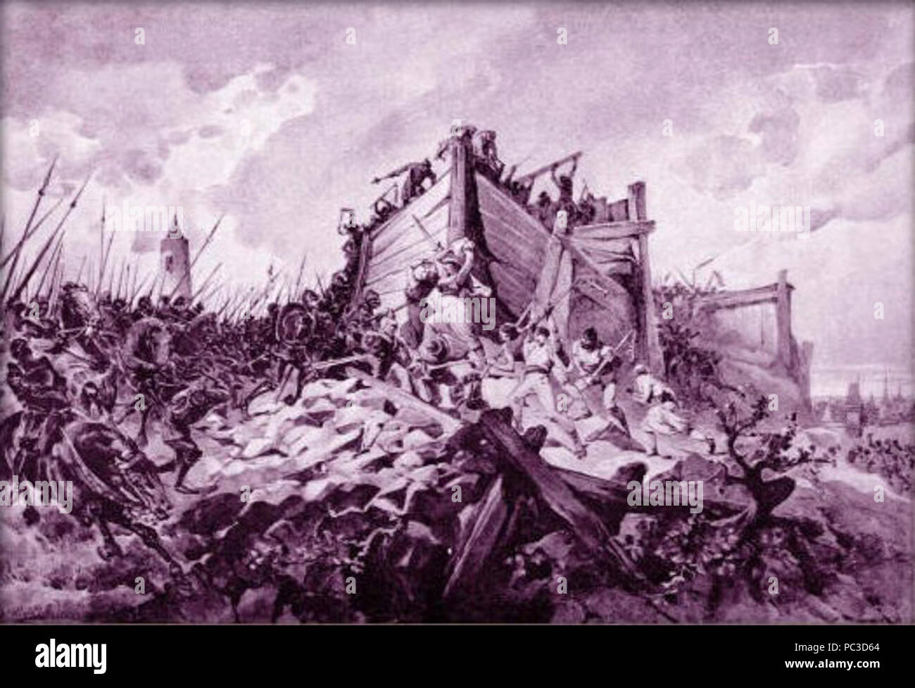 Adolf Liebscher - hoře Vítkově Bitva Na dne 14. Července roku 1420. Stockfoto