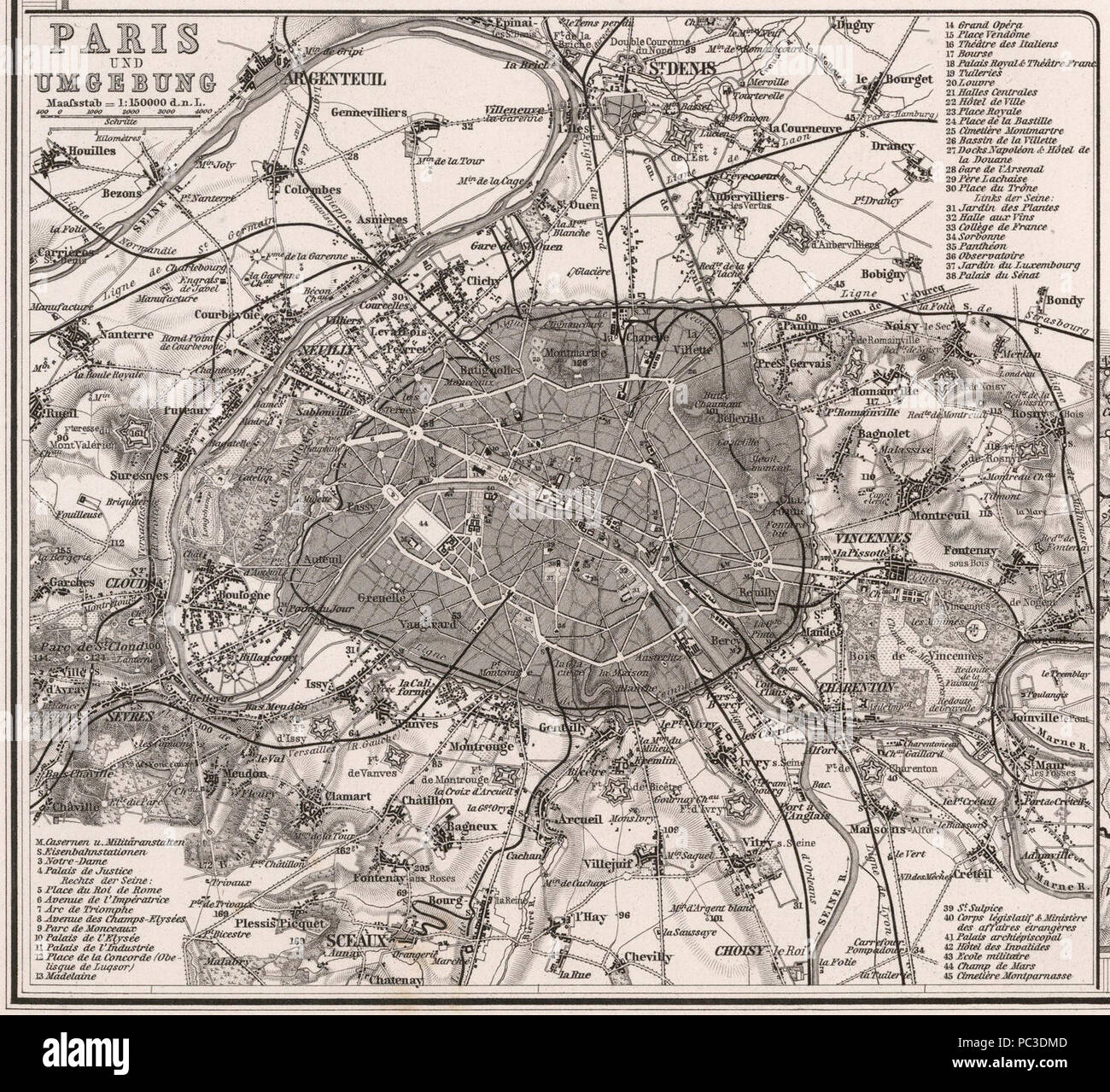 Adolf Stieler, Paris / Reutte, 1873 - David Rumsey. Stockfoto