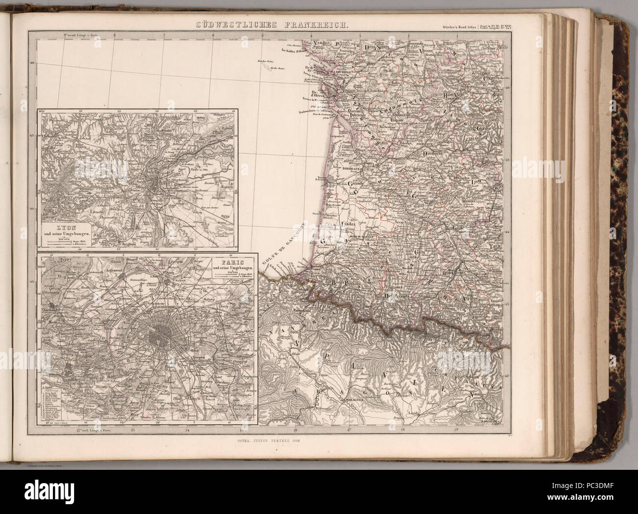 Adolf Stieler, Sudwestliches Essenrode, 1866 - David Rumsey. Stockfoto