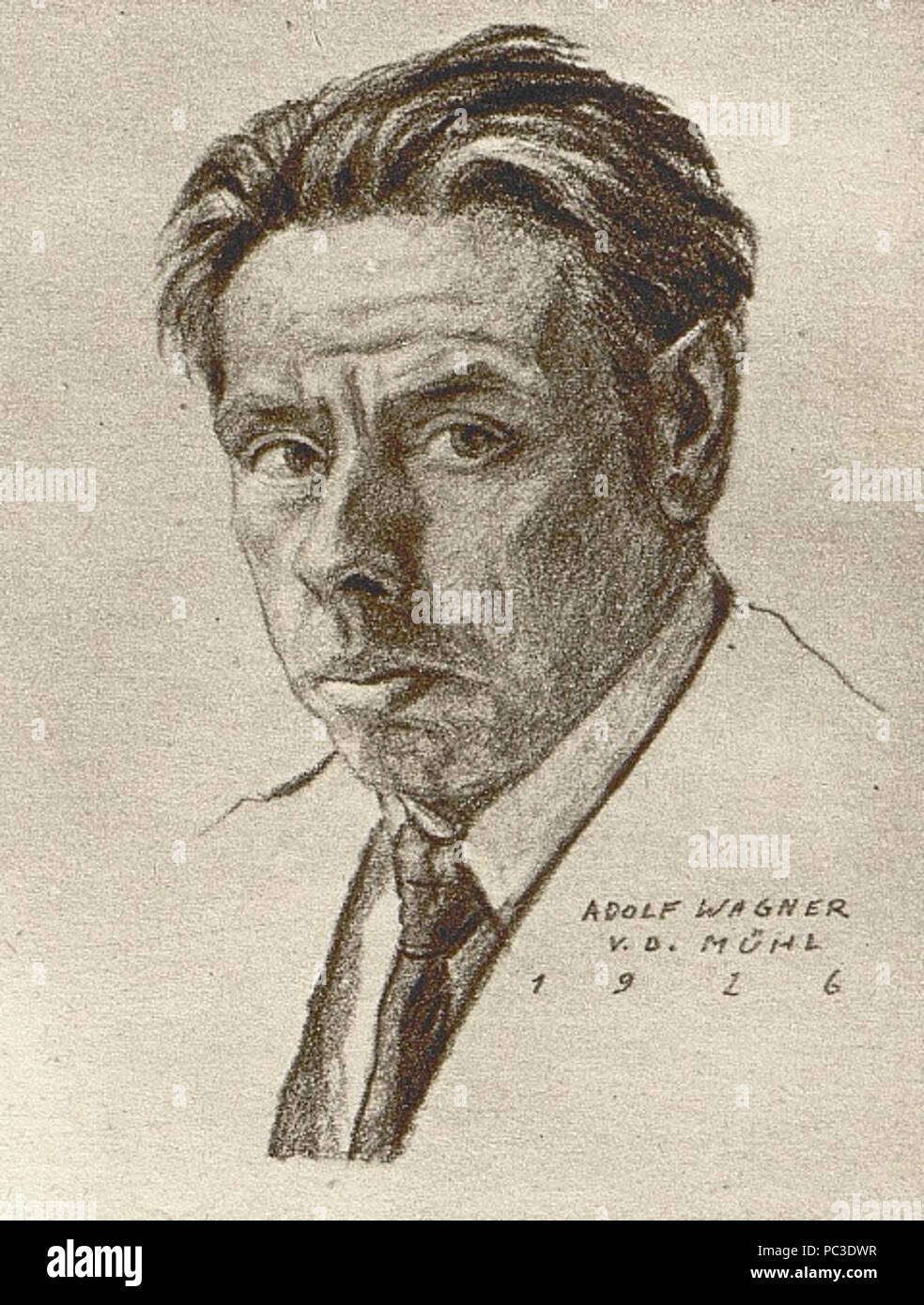 Adolf Wagner von der Mühl - Selbstporträt. Stockfoto