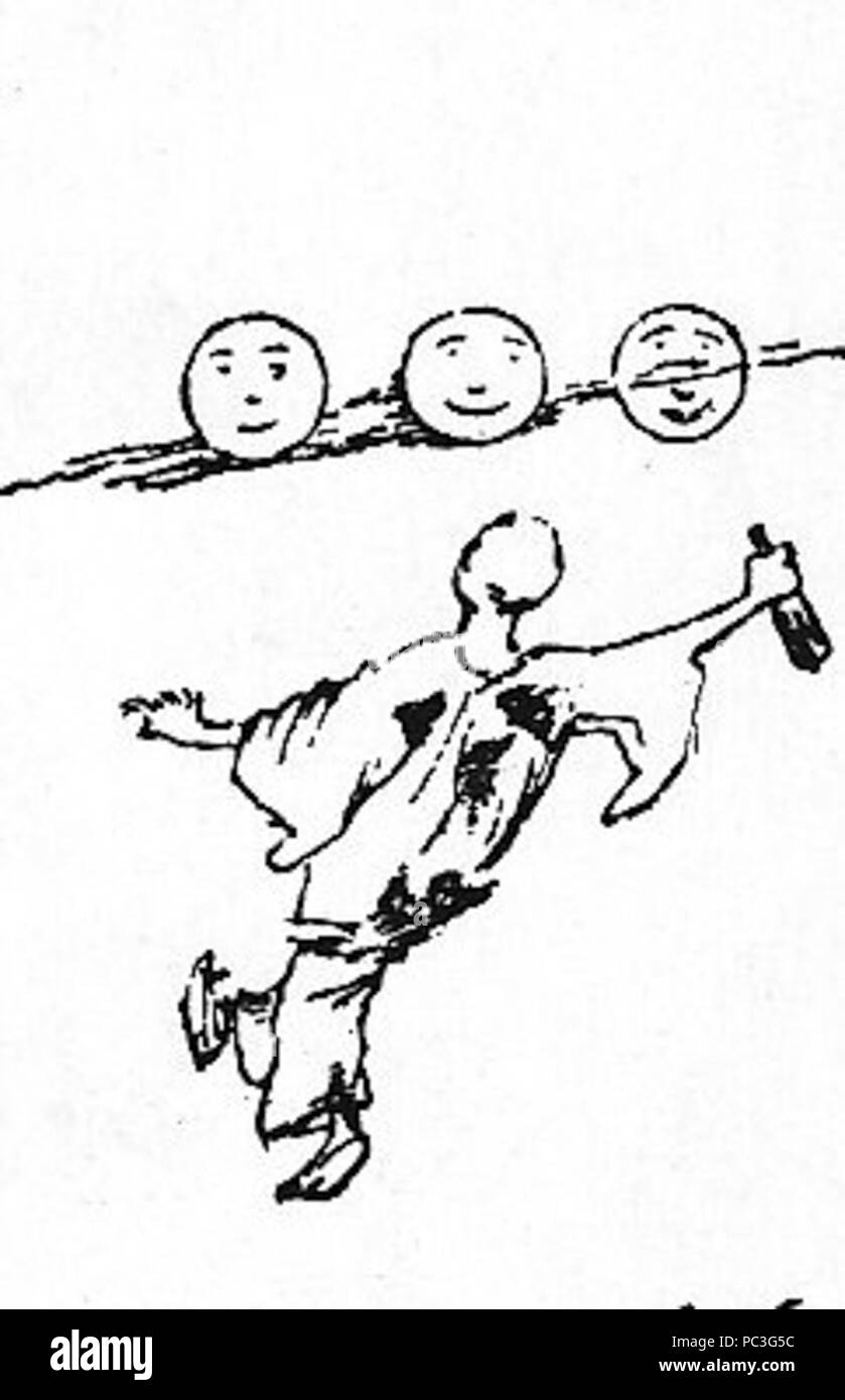 Adolphe Willette Cartoon des Pierrot 1885. Stockfoto