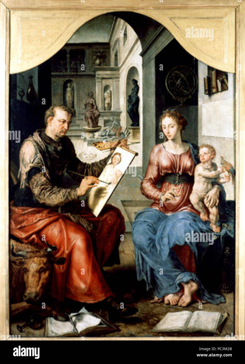 537 Saint Luc peignant la Vierge (Maarten van Heemskerck) Stockfoto
