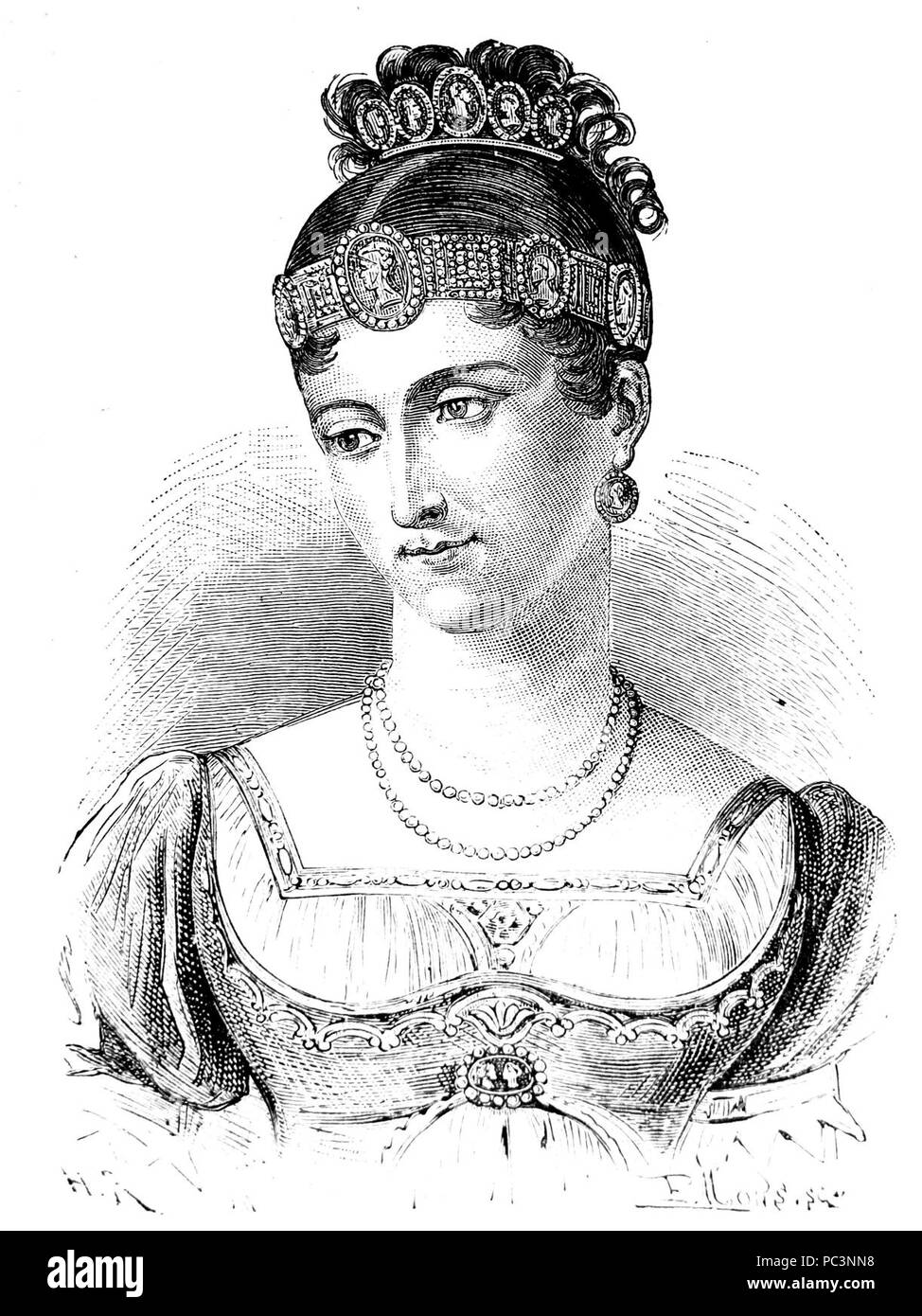 AduC283 (Pauline Bonaparte, 1780-1825. Stockfoto