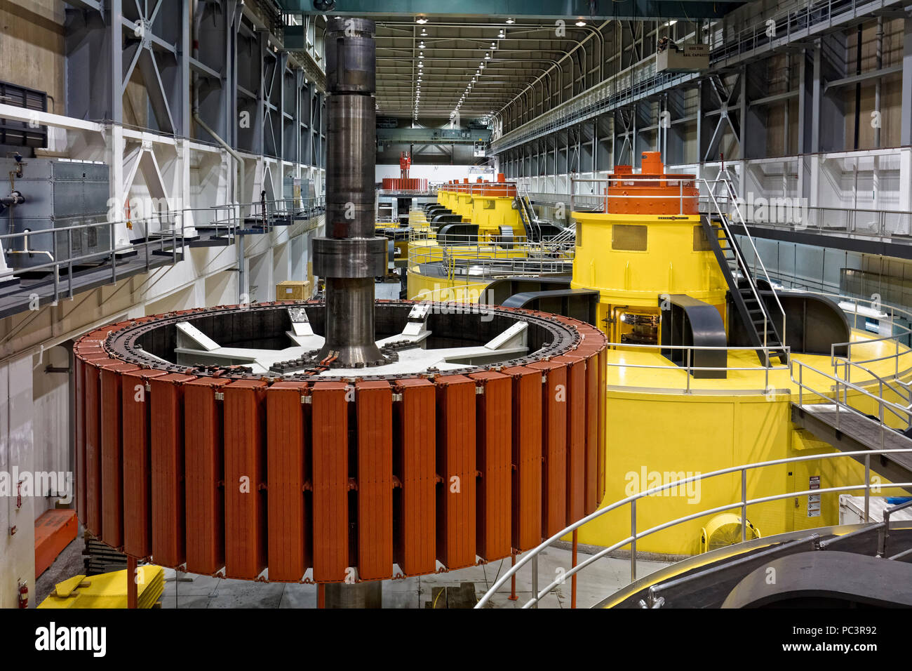 Freiliegende hydroelektrischen Generator Rotor - Glen Canyon Dam, Page, Arizona Stockfoto