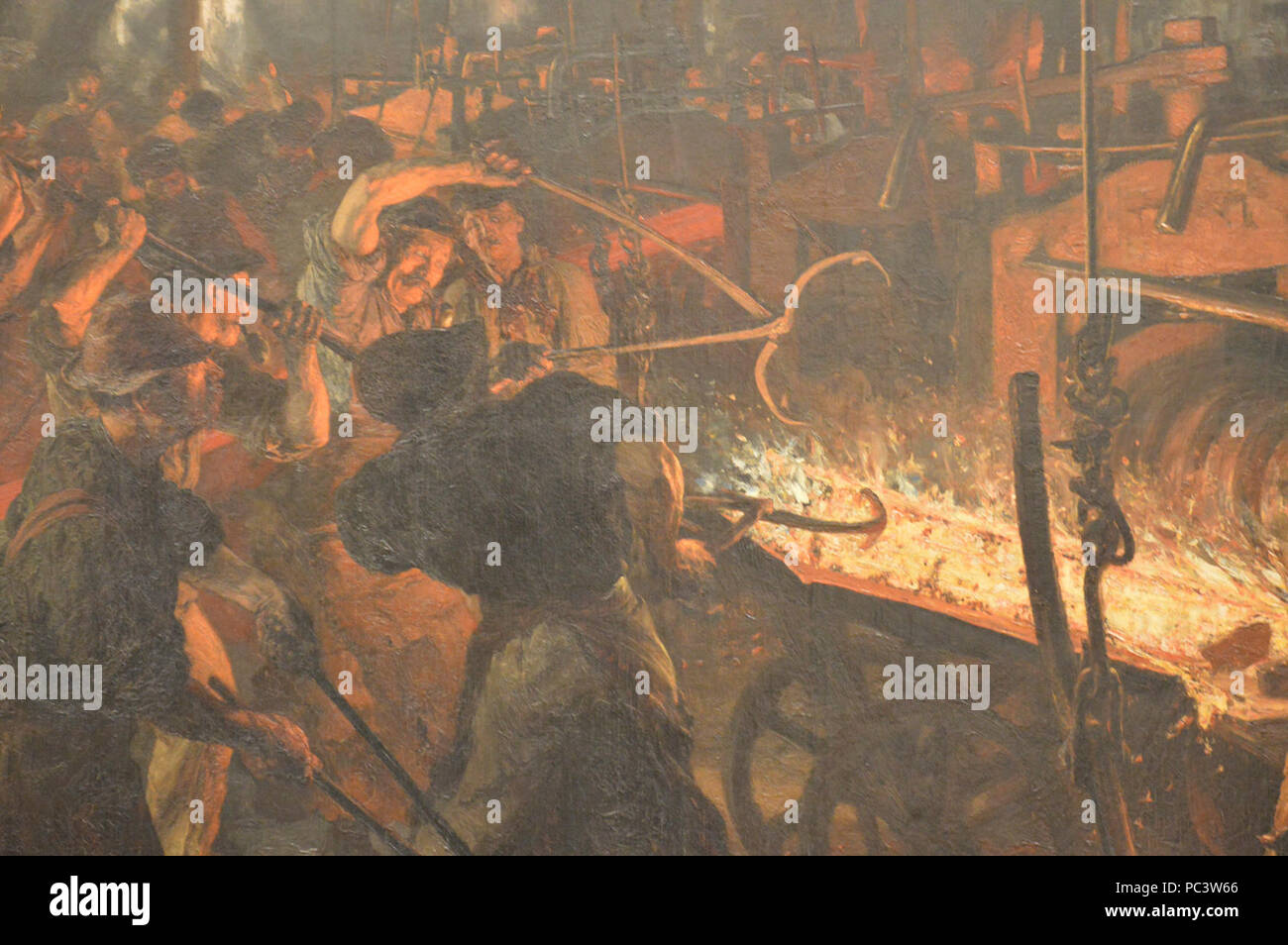 Adolph Menzel Das Eisenwalzwerk Die Iron Rolling Muhle 1872 1875 Detail Stockfotografie Alamy