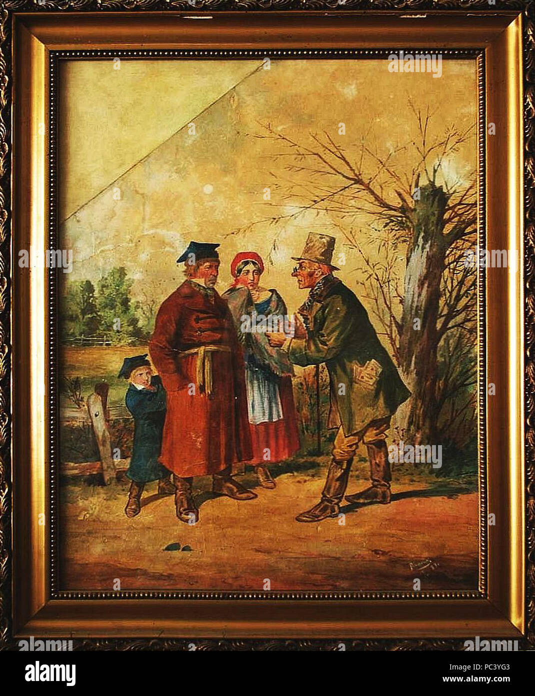 532 Ländliche genreszene von Arkadiusz Mucharski (1853-1899) Stockfoto