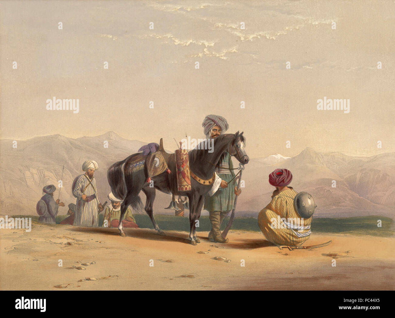 Afghanische Kavallerie während 1839-42. Stockfoto