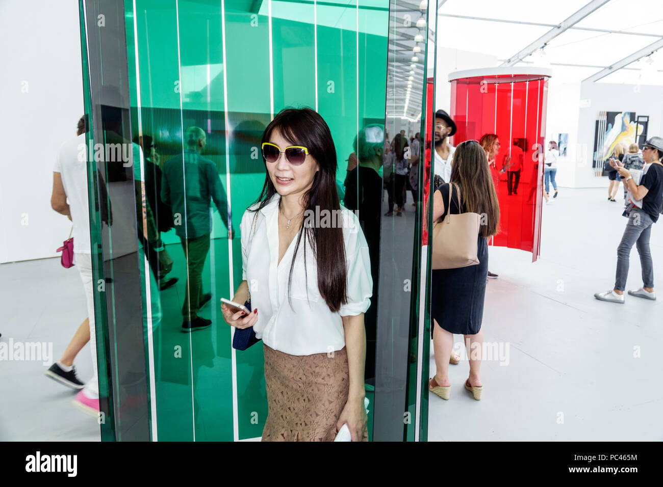 Miami Beach Florida,Art Basel Week,ohne Titel,Galerie Galerien Show Event,zeitgenössisch,Chroma,Immersion Interactive Art Artwork Installation,Carlos Cru Stockfoto