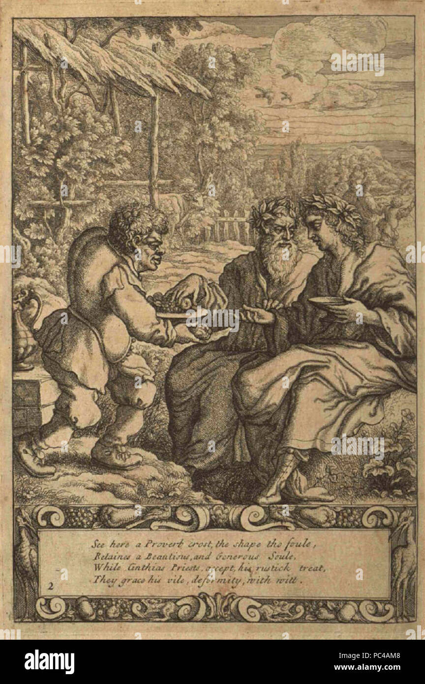 Aesop und Priester von Francis Barlow 1687. Stockfoto