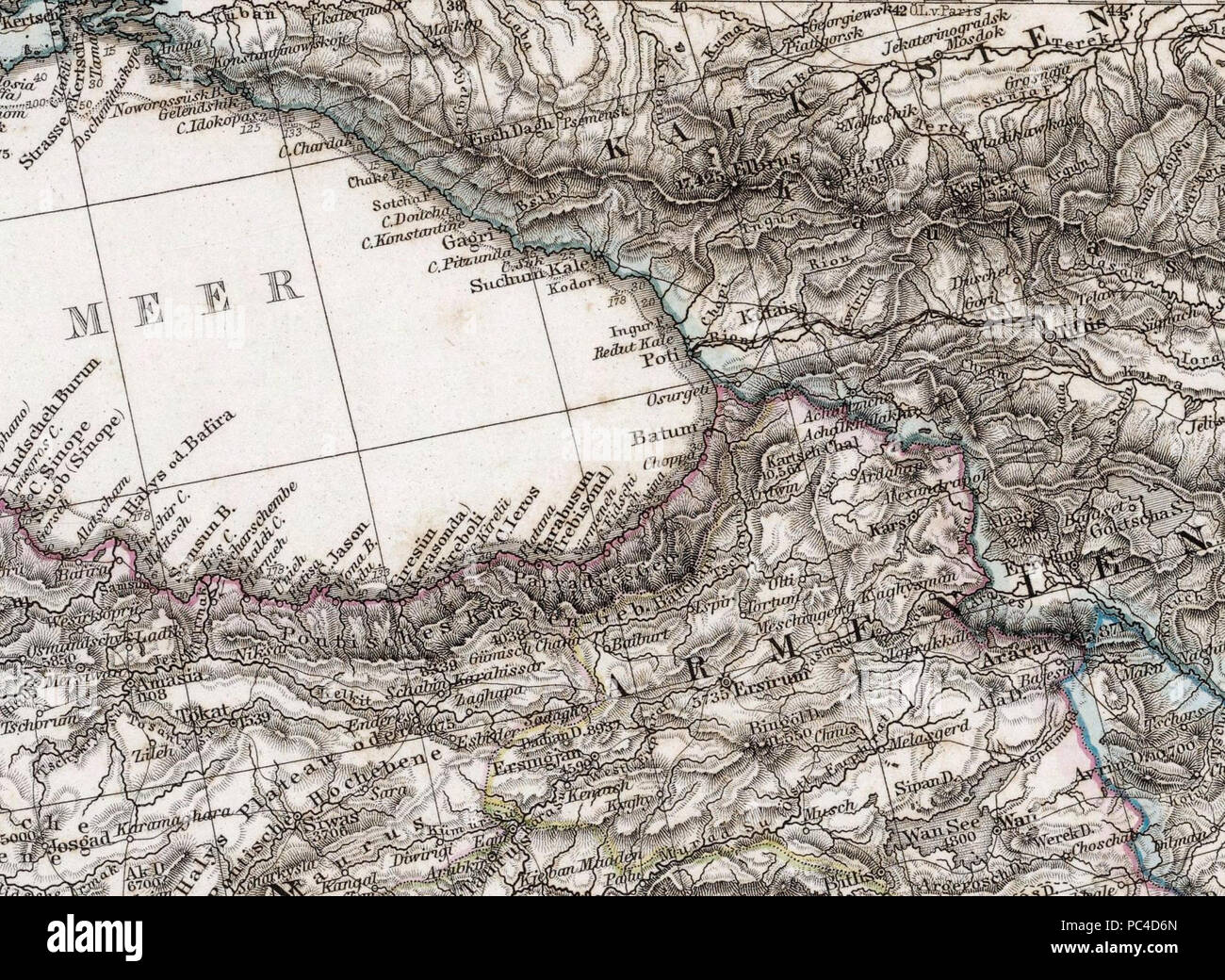 576 Stieler, Adolf. Das Mittellandische Meer und Nord-Afrika. 1875 EA Stockfoto