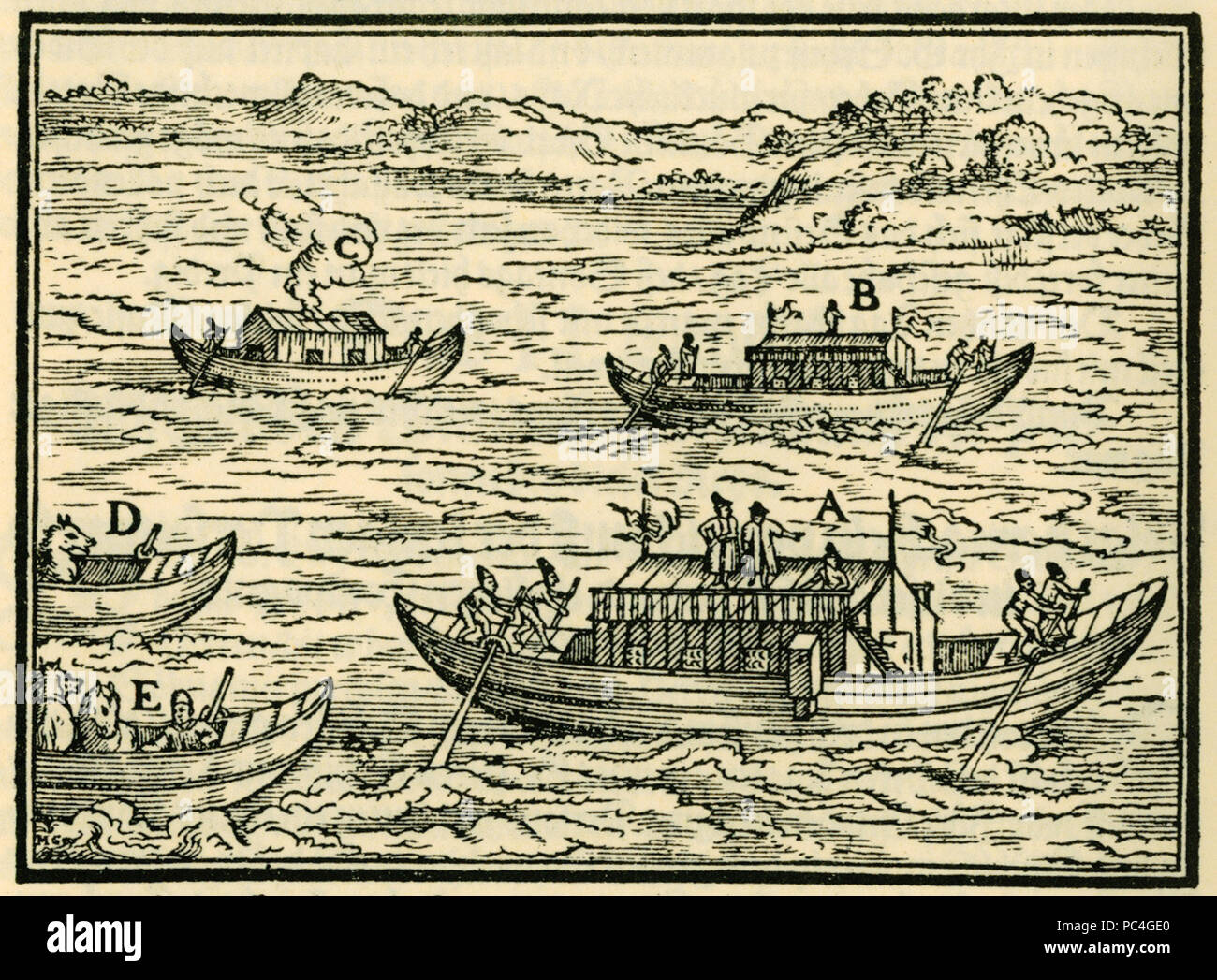 599 Die Schiffe, die die deutsche diplomatische Mission nach Istanbul im Jahr 1578 nahm - schweigger Salomon - 1608 Stockfoto