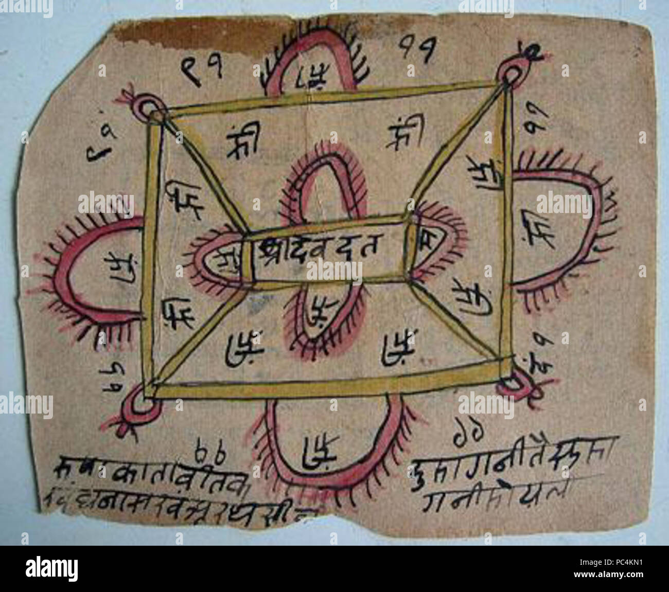 618 2-seitig Yantra Karten, bequem tragbaren 01. Stockfoto