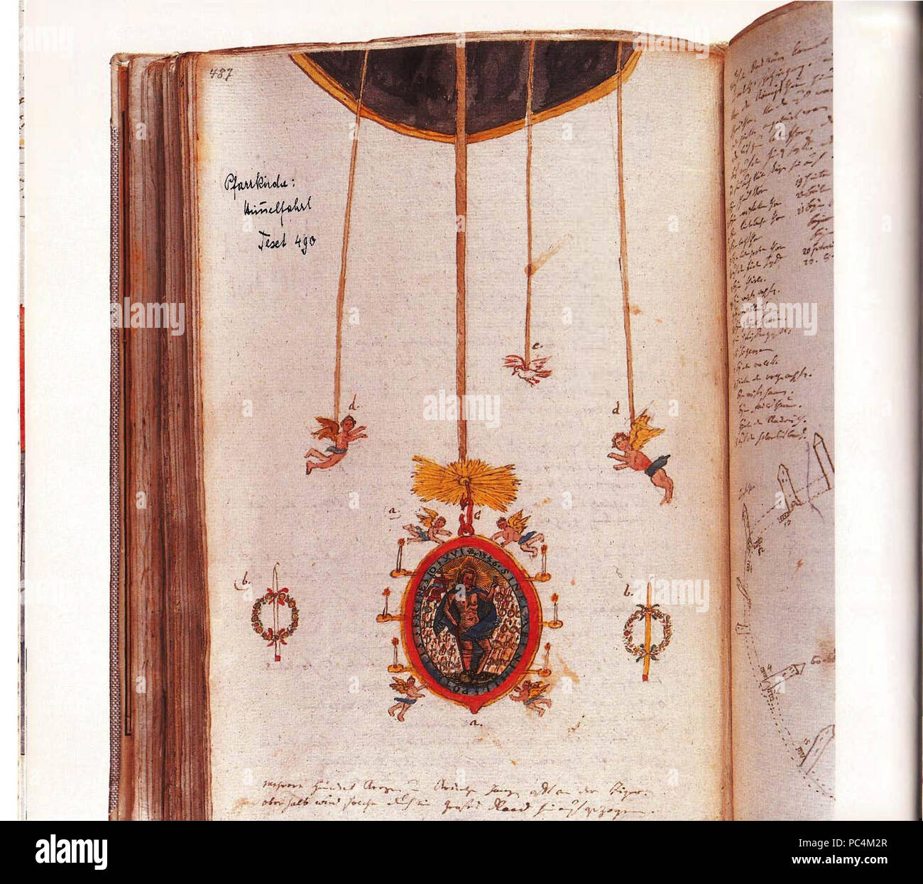 620 Um 12 Uhr wurde Christus in den Himmel gezogen Stockfoto