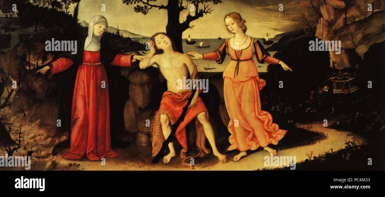 620 umbrische - Siena anonim - Herkules am Scheideweg Stockfoto