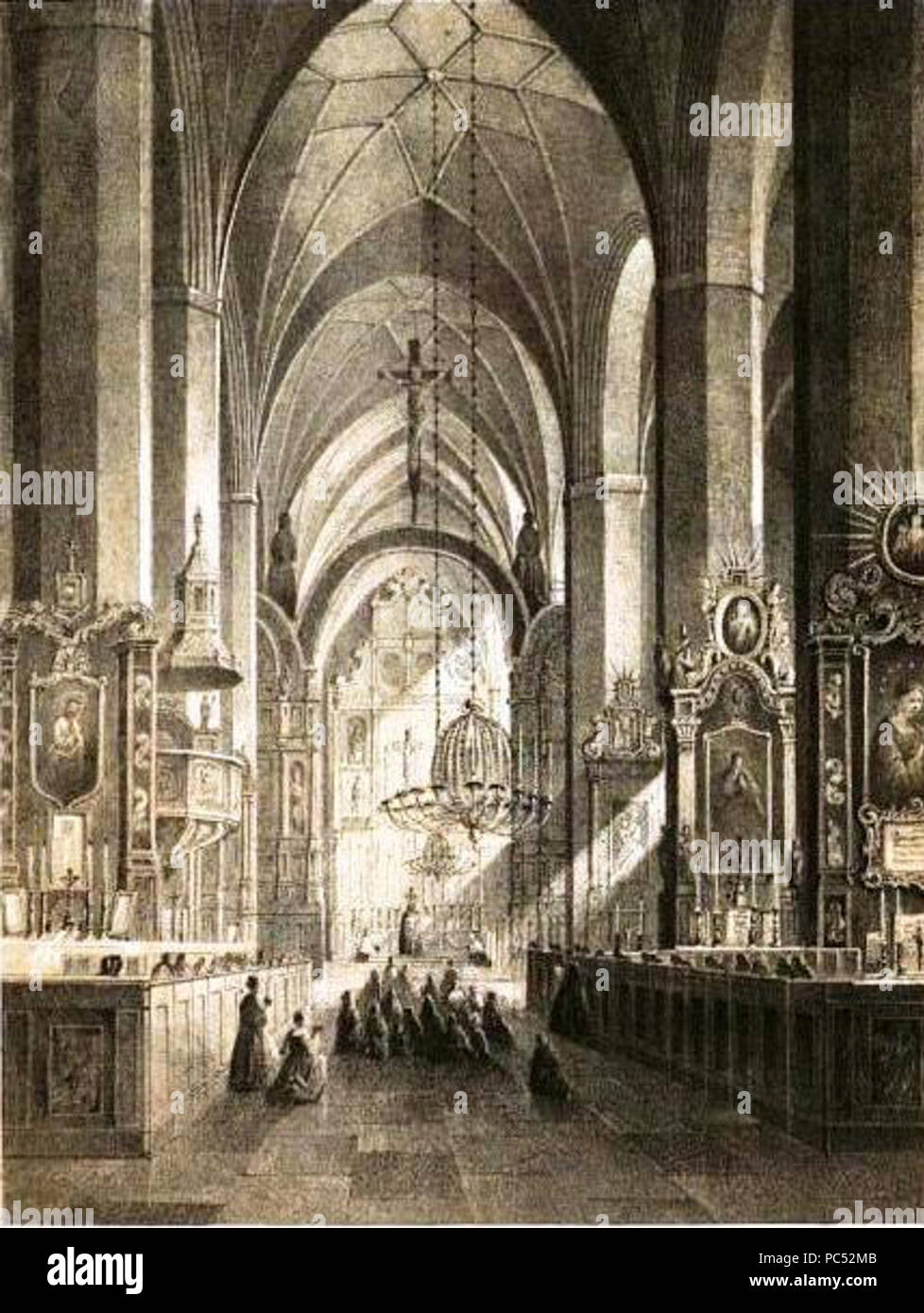 22 Dominikanerkirche Sterben in Danzig, innen Stockfoto