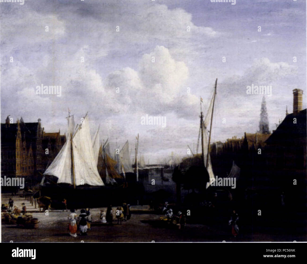 632 Aussicht auf den Damm und Damrak in Amsterdam - Jacob van Ruisdael - Frick Collection Stockfoto