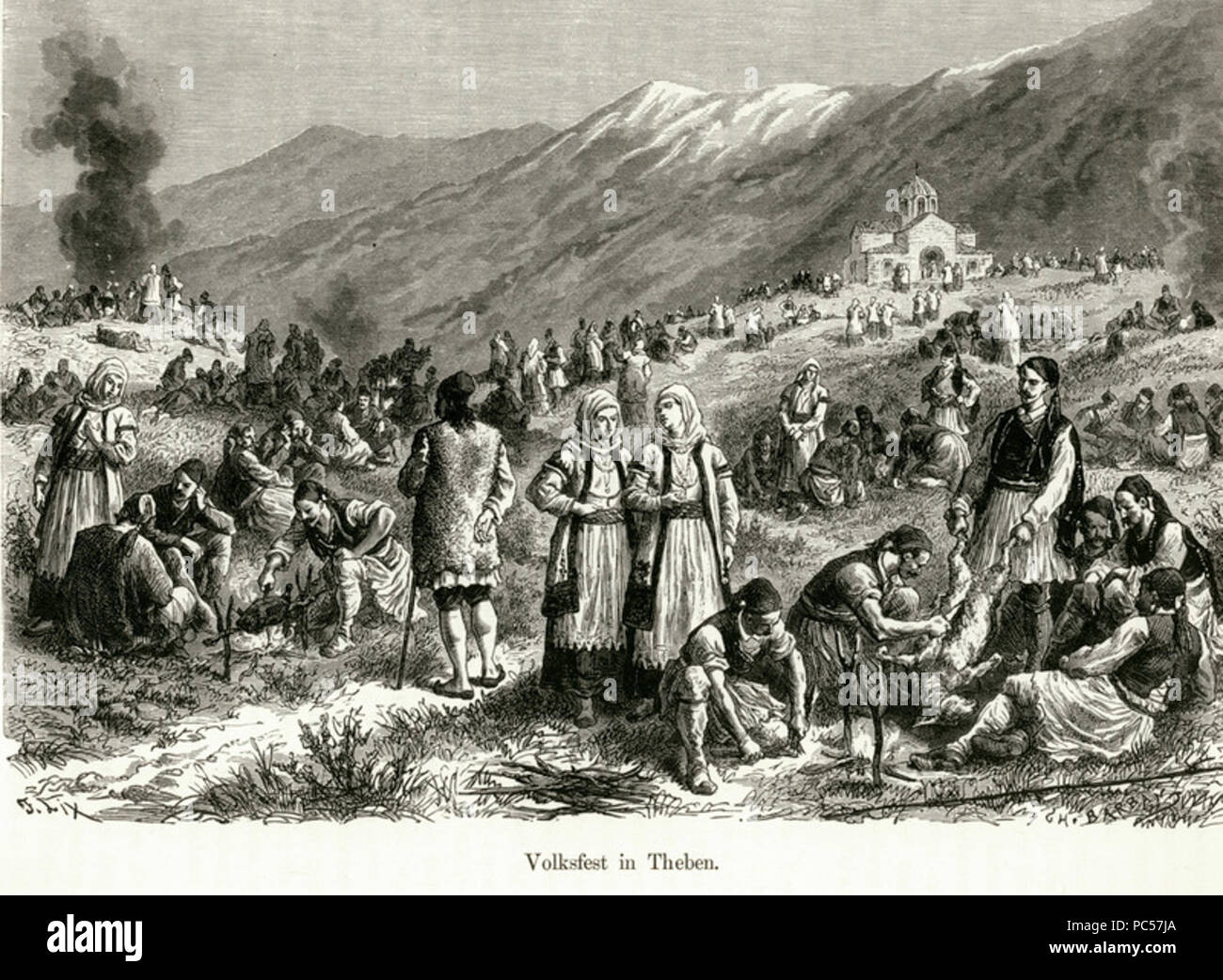 636 Volksfest in Theben - Schweiger Lerchenfeld Amand (Freiherr von) - 1887 Stockfoto