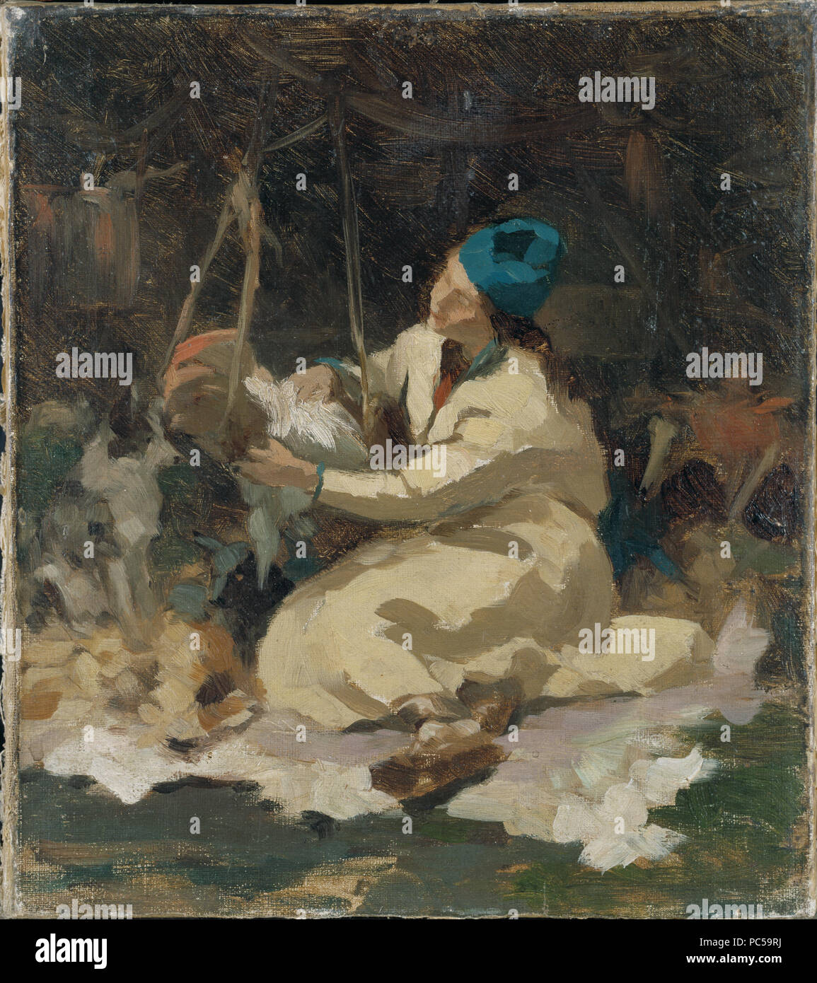 10 An der gefederten Wiege. Studie (Anna Nordlander) - Nationalmuseum - 20337 Stockfoto