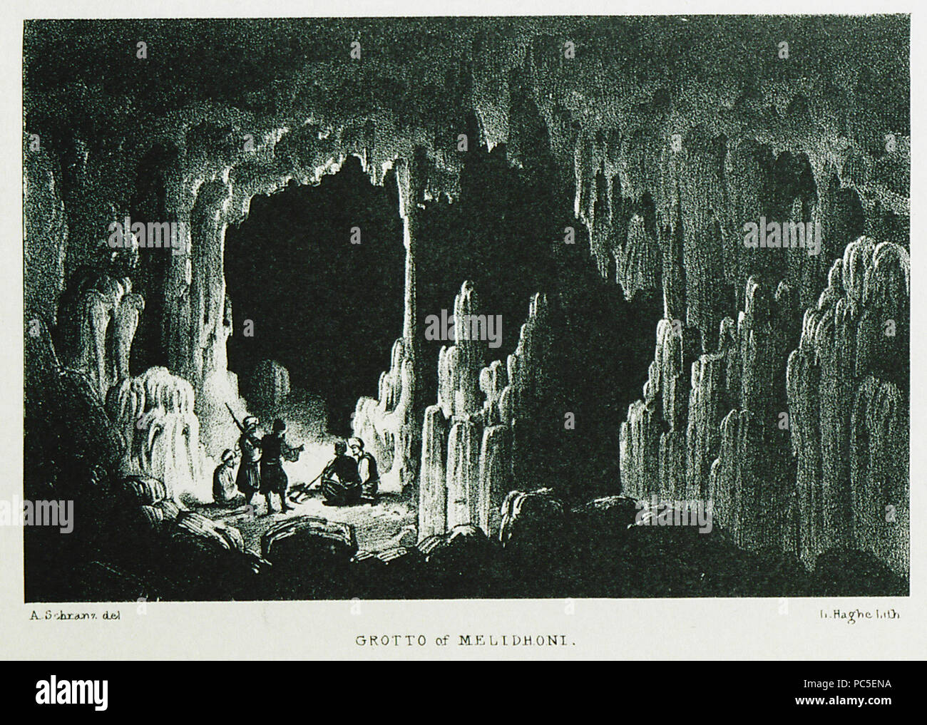 667 Το σπήλαιο Μελιδονίου-Pashley Robert - 1837 Stockfoto
