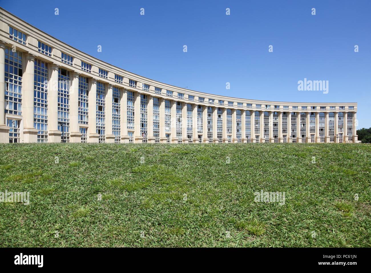 Antigone Gebäude am Platz Europa in Montpellier, Frankreich Stockfoto