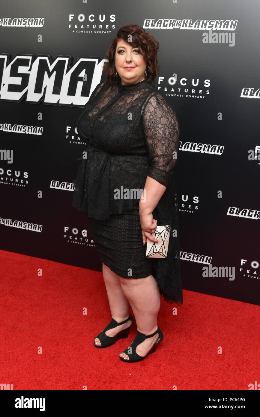 Ashlie Atkinson besucht New York Premiere von "BlacKkKlansman' an der Brooklyn Academy of Music am 30. Juli 2018 in New York City. Stockfoto