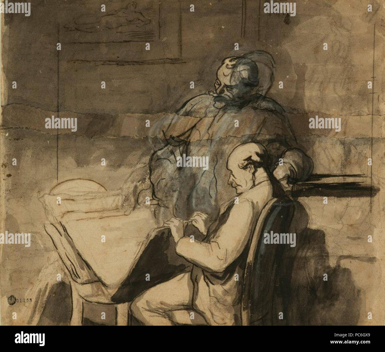 44 Honoré Daumier - Les Amateurs d'estampes Stockfoto