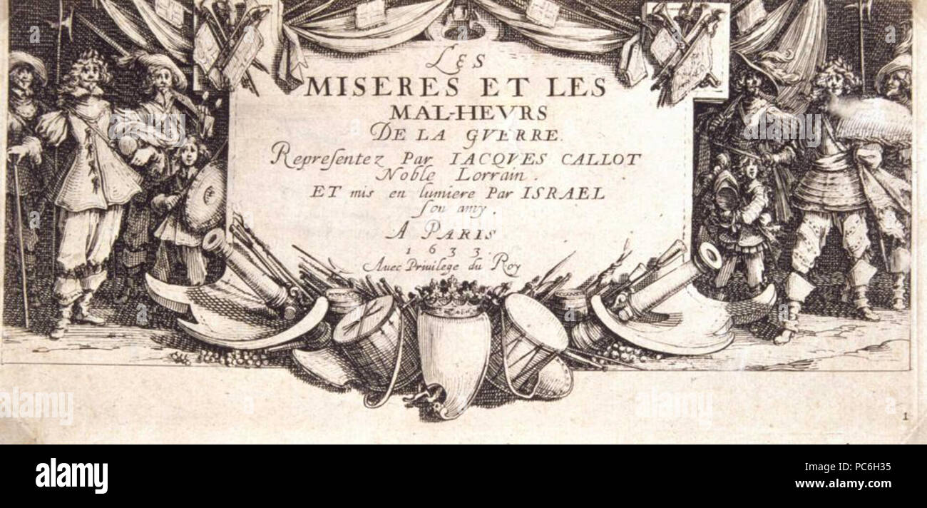 47 Jacques Callot - Frontispício (Les misères et les mal-heures de la guerre) Stockfoto