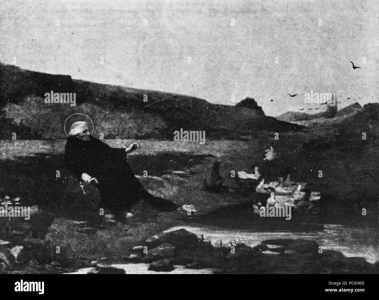 48 Jan František Gretsch-Sv. František z Assisi káže ptactvu Stockfoto