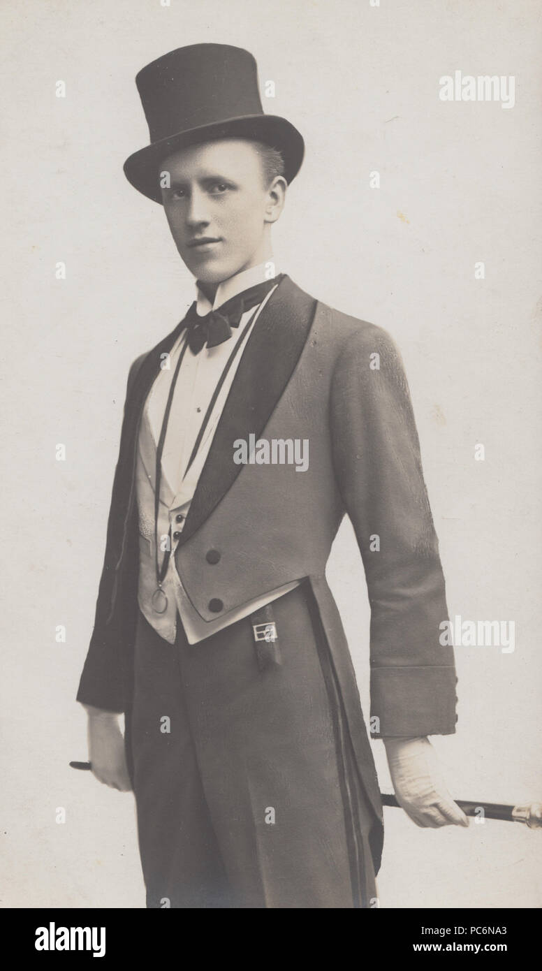 Vintage Walmsley, Bolton Foto von einem männlichen Entertainer namens Terry Wilson trägt einen Hut und halten einen Stock Stockfoto