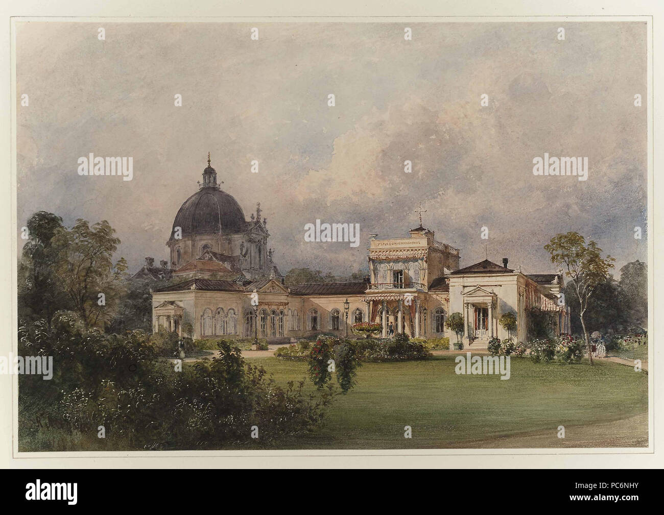 92 Villa Metternich, Wien, von Rudolf von Alt, 1843 Stockfoto