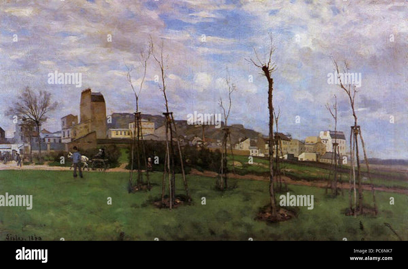 92 Vue de Montmartre, depuis la Cité des Fleurs aux Batignolles Stockfoto