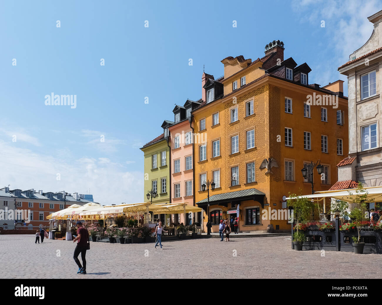 Warschau, Polen - 19 Juli 2018: Platz in der Altstadt von Warschau, Polen Stockfoto