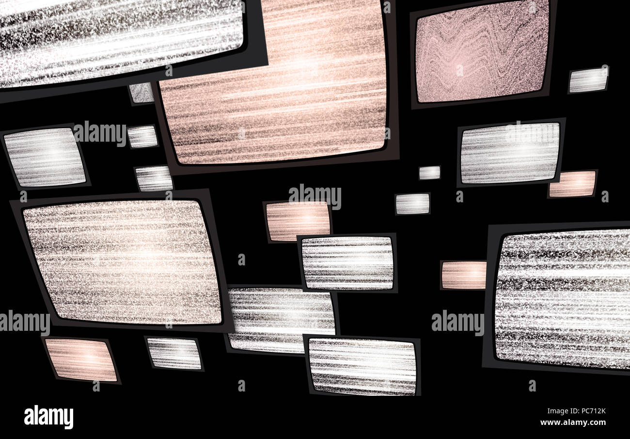 Lärm auf alten Fernseher. Flug zwischen schneit Fernsehen mit Schnee und kein Signal. Zeigt in abstrakter Begriff. Stockfoto