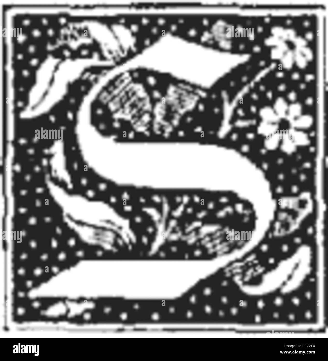 57 Buchstabe S mit Blumen Stockfoto