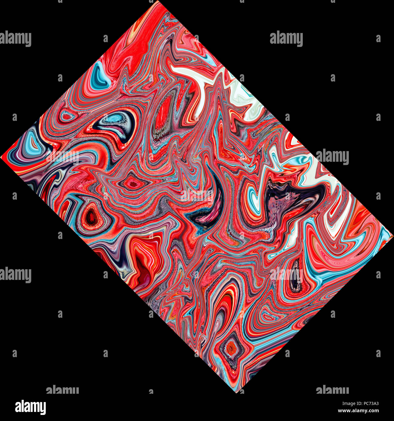 Kreative helle Abstraktion, die auf schwarzen Hintergrund Geometrie Stockfoto