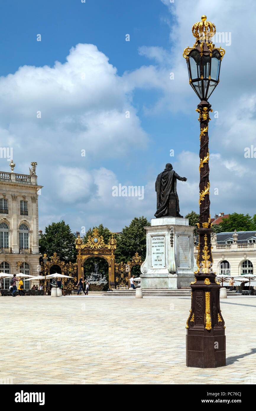 Stanislas Platz im historischen Zentrum der Stadt Nancy in Frankreich. Ein UNESCO Weltkulturerbe. Stockfoto