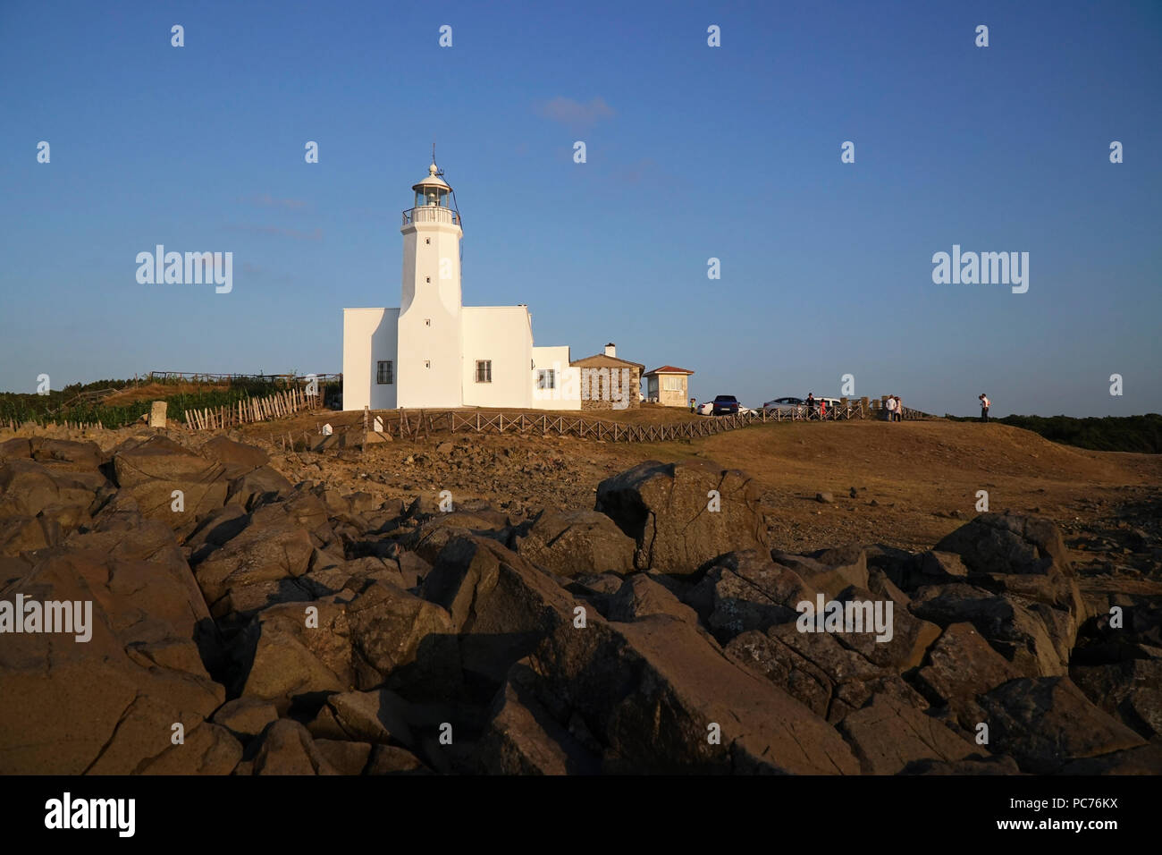 Die Inceburun Leuchtturm in Sinop, Türkei. Stockfoto