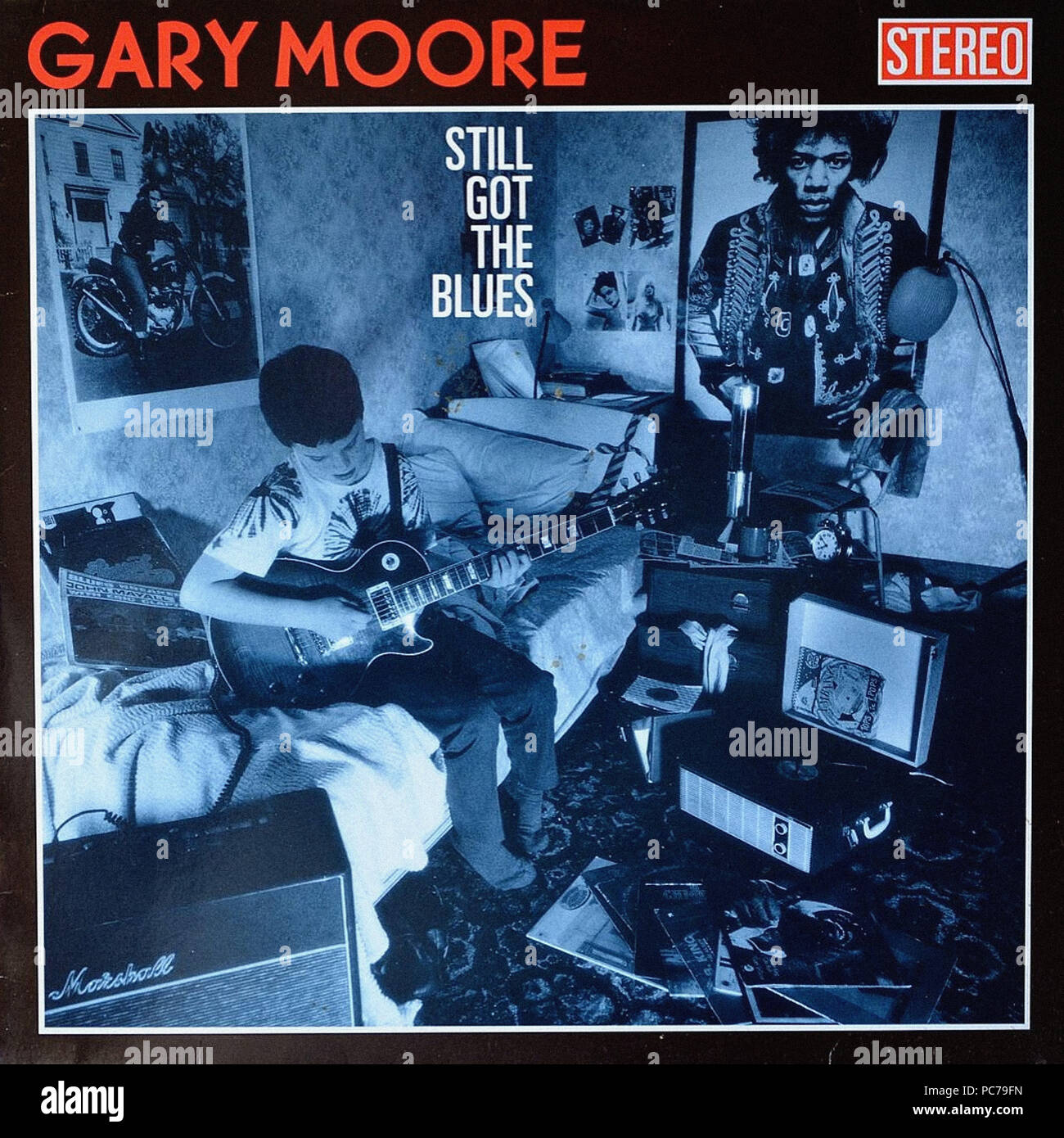 Gary Moore - Noch die Blues - Vintage Vinyl Album Cover Stockfoto