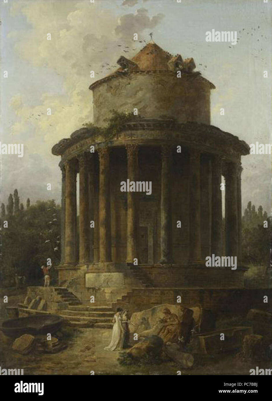 286 Hubert Robert - ein Runder Tempel einmal Venus Stockfoto