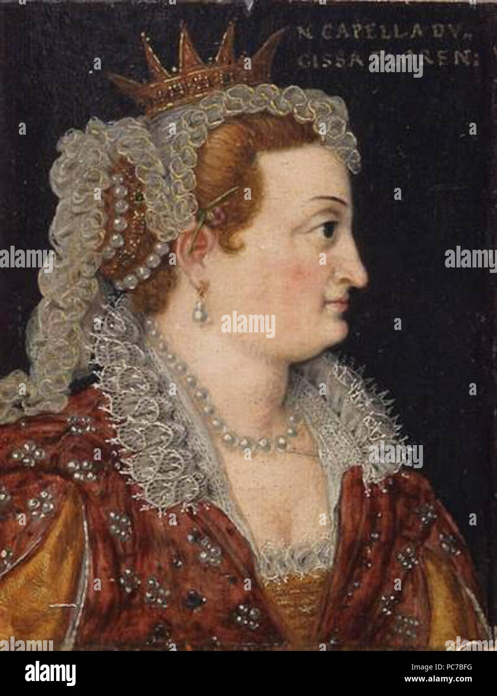 503 Profil von Bianca Cappello Stockfoto