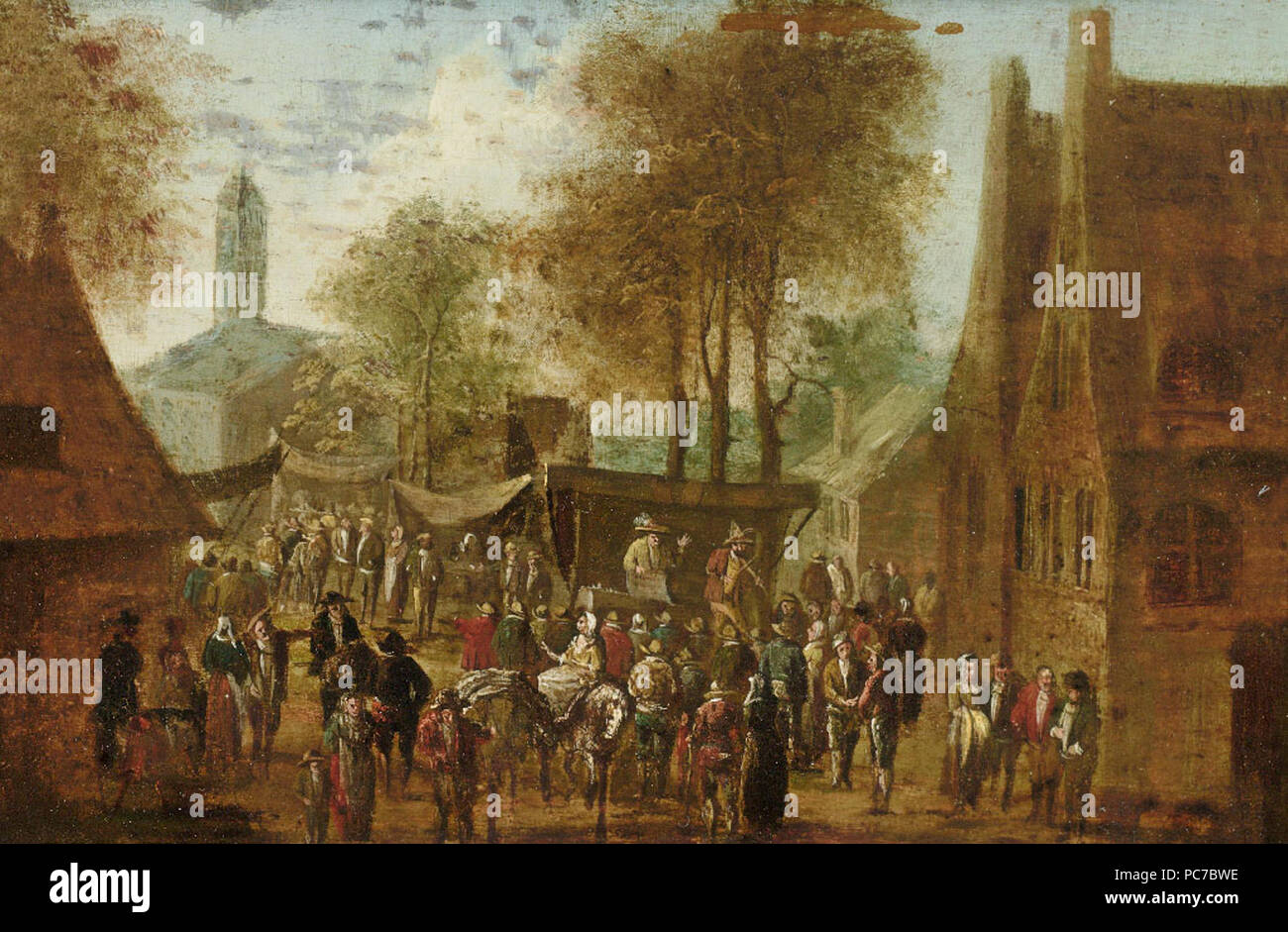 Z 024 161 English 18 Jh Fest in einem Städtchen 1. Stockfoto