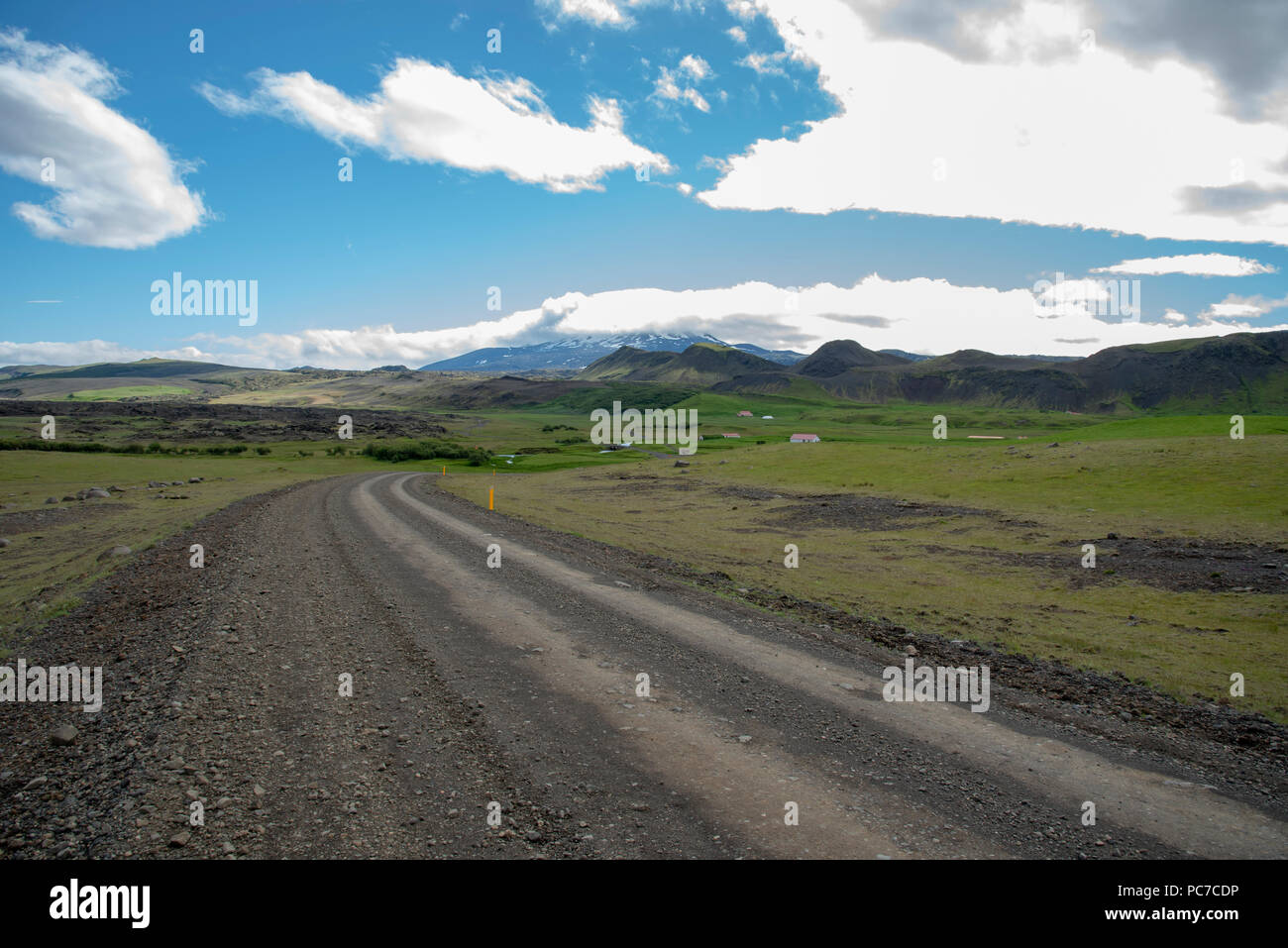 In ländlicher Umgebung in der Nähe von Vulkan Hekla in Island Stockfoto