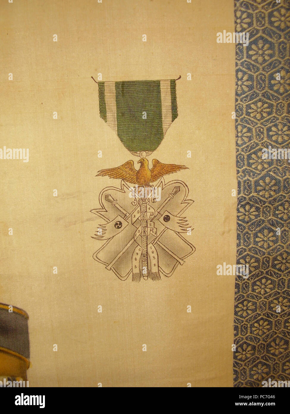 457 Order.of.the.golden.kite.detail.from.Japanese.soldier.russo-japanese.war.commemorative.scroll.with.honors.wittig.collection.painting.05 Stockfoto