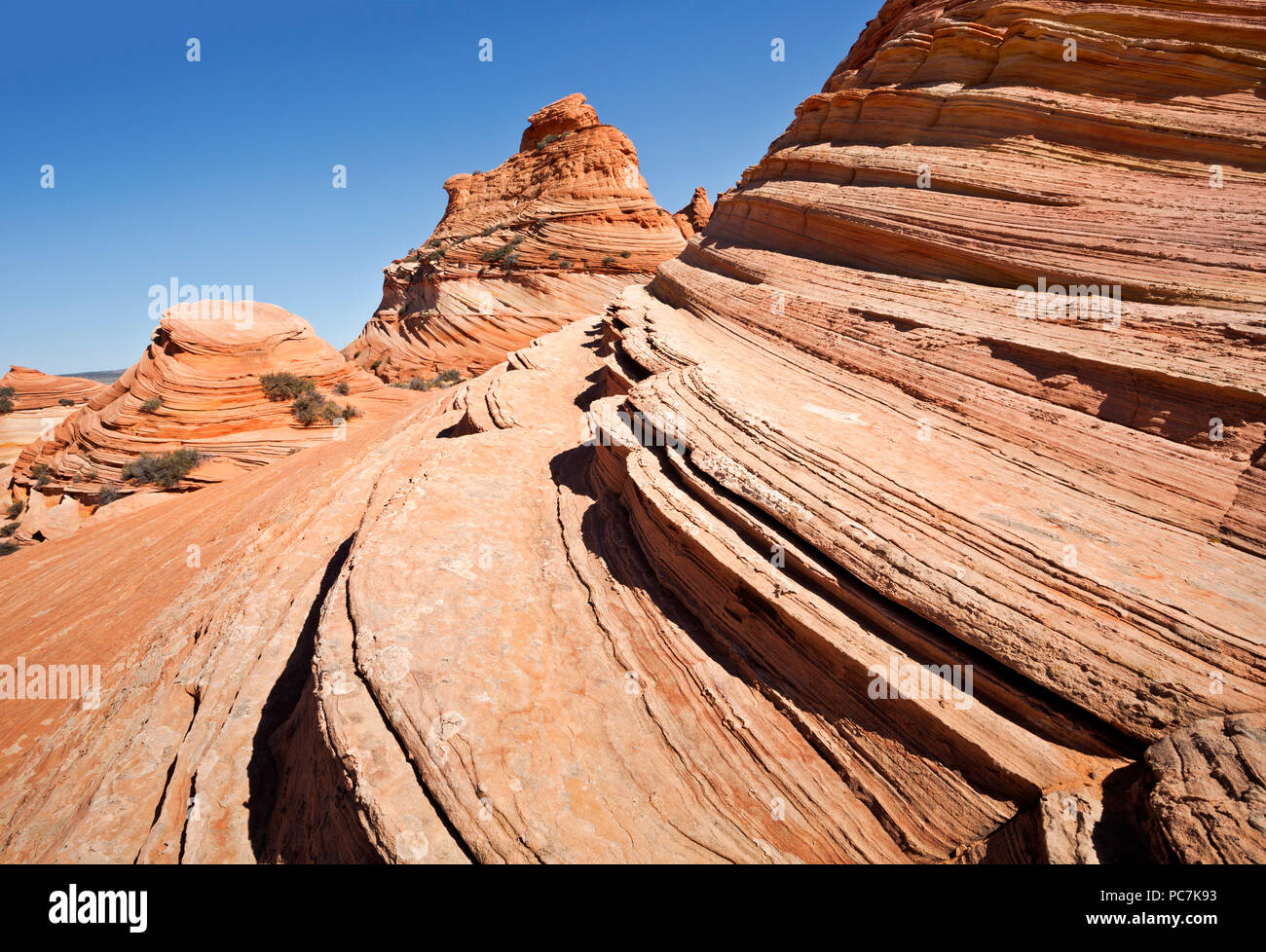 AZ 00193-00 ... ARIZONA - Die Schichten- und Sandstein Felsformationen in den Coyote Buttes, südlichen Abschnitt des Paria Canyon - Vermilion Cliffs Wilderness Area. Stockfoto