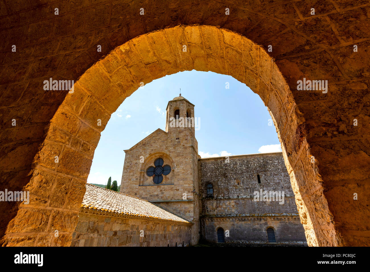 Abtei Sainte-Marie de Fontfroide oder Fontfroide Abbey in der Nähe von Narbonne, Aude, Royal, Frankreich, West Europa Stockfoto