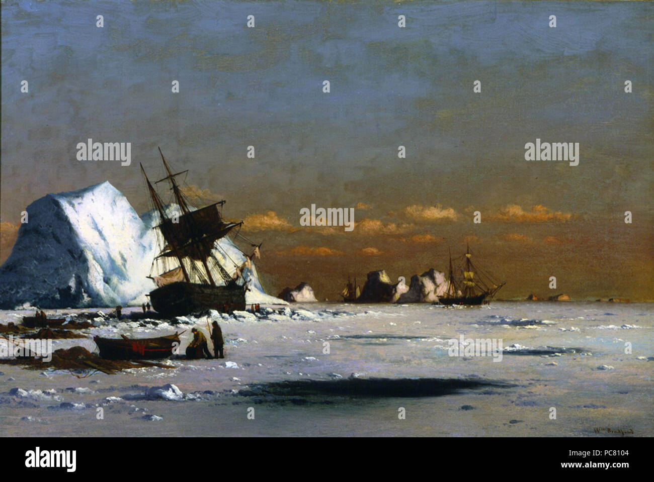 15 Warten auf das Tauwetter (Arktische Walfang Szene) von William Bradford Stockfoto