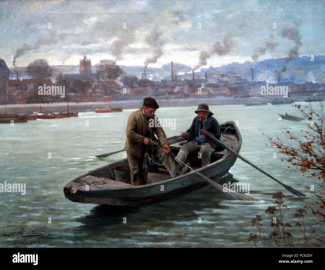 SONY DSC 378 Louis-Emile Minett, La Pêche à la violette, 1887, huile sur toile Stockfoto